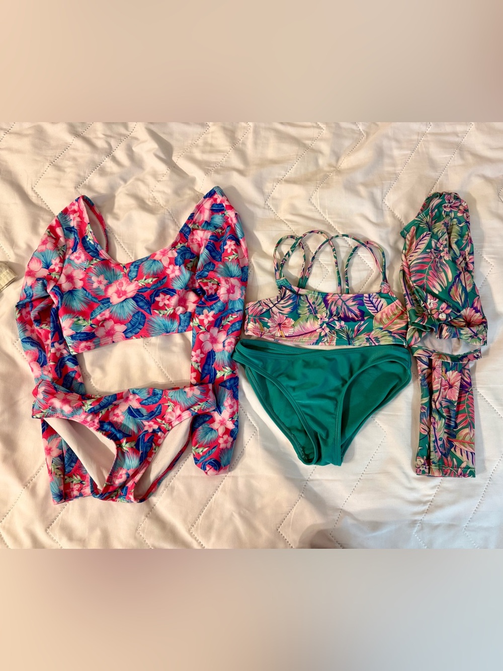 Kids Floral Two-Piece Swimsuit Sets